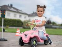 Auto odrážadlo BIG BOBBY CAR CLASSIC ružové s kvetinkami